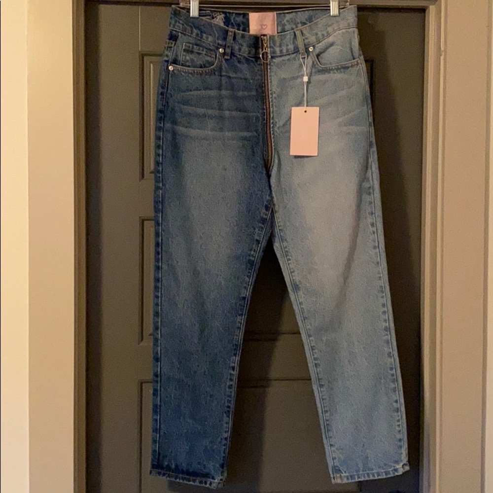 BRAND NEW Revice zipper two tone jeans